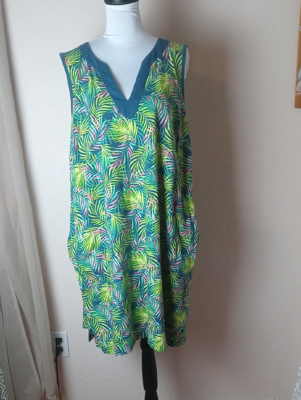 Land's End Tropical  Print Lounge Dress